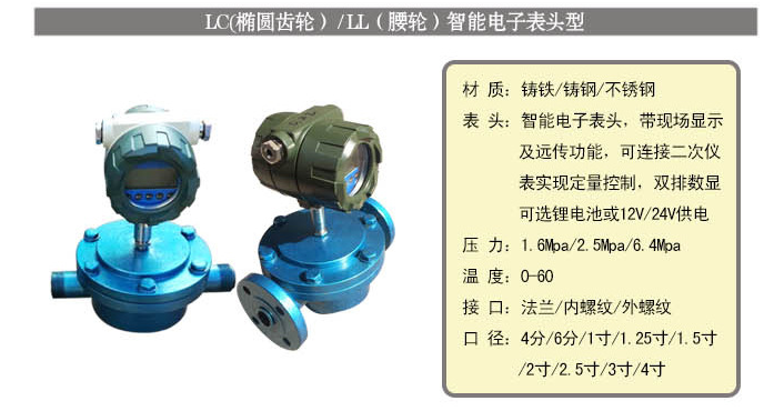 橢圓齒輪流量計內(nèi)螺紋型智能型