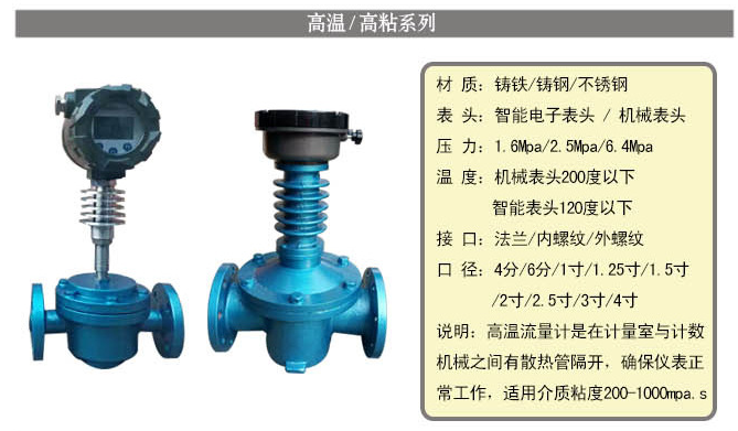 橢圓齒輪流量計內(nèi)螺紋型高溫型